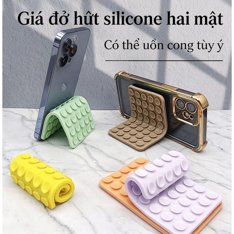 Giá đỡ điện thoại mới hai mặt hút chân không, gấp gọn, xoay được, tiện lợi xem phim, phổ thông, chống trượt