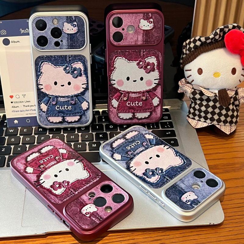 Ốp lưng điện thoại vân da, Chống sốc bảo vệ camera iPhone 18, 17, 14, 12, 16, 15, 13, 11 Pro Max, iPhone 14, 15, 16 Plus, iPhone X, XR, XS MAX, iPhone 17 Air, Vỏ silicone TPU, Mèo hoạt hình đỏ xanh