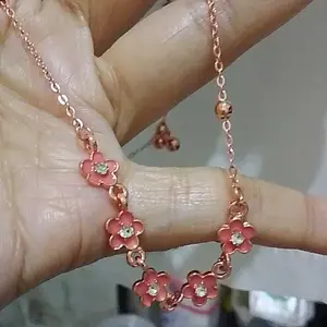 (Bebas beli 2 dapat bonus) G01 COD gelang kaki Lonceng Bunga Persik manis 2 layar titanium