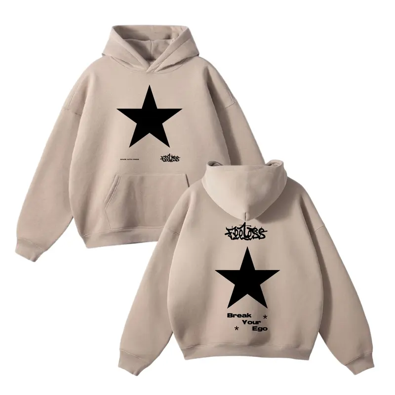 Feelesscloth Sweater Hoodie Boxy Starfeel Fleece Pria dan Wanita 2