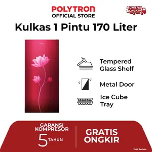 POLYTRON Kulkas 1 Pintu Beauty metal door 170 liter PRB 179R