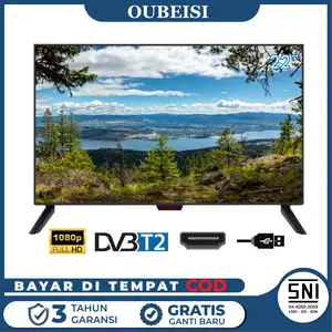 OUBEISI TV LED 21/22/24/25 Inch HD Ready Digital Televisi Murah Monitor LED Garansi 1 & 3 Tahun Resolusi 1280*1024 HDMI USB Media Player