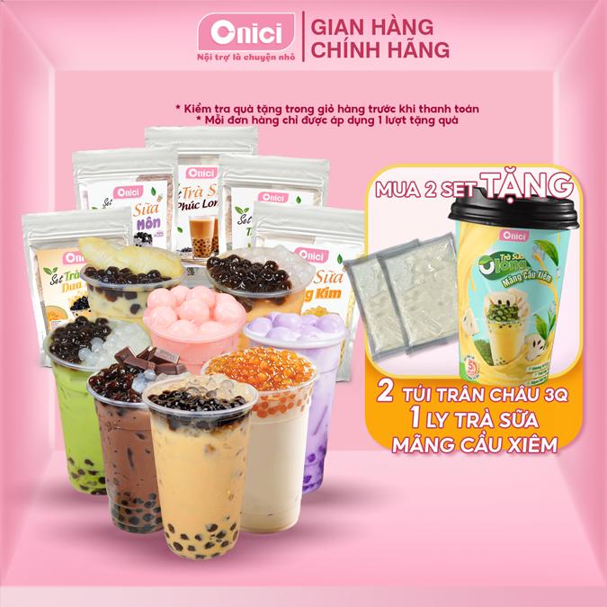 Set Nguyên Liệu Pha Trà Sữa Phúc Long, Thái Xanh, Thái Đỏ (30-35 Ly) BẾP CỦA MẸ ONICI-  kèm Công Thức nấu