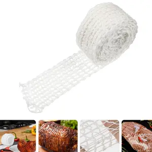 1Roll 3m Elastic Meat Netting Roll Kitchen Meat Wrapping Net for Poultry Ham and Beef Ventilated Freshness Home Accessories