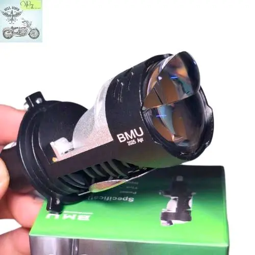Đèn Pha led V50 PRO bi cầu mini công suất 50W - Kính tím, nhiệt màu 5200k, đường cắt COS thẳng, có trợ pha mắt ếch mạnh. 1