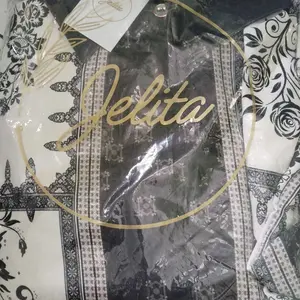 Naura Gamis By Jelita Elegant Cantik Manis dengan Desain Bunga Elegan dan Warna Netral untuk Tampilan Mewah