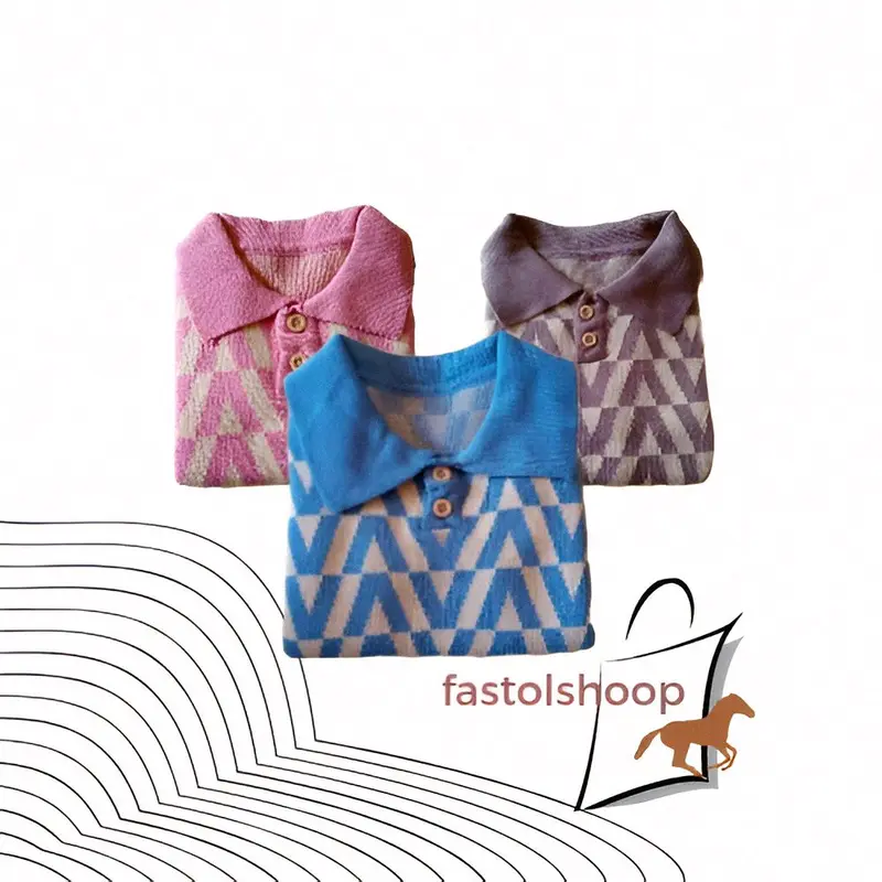 Fast-Baju Rajut Anak Perempuan Polo Kids Pakaian Usia 1-6 Tahun Atasan Knits Motif Fashion V Premium Cotton 3