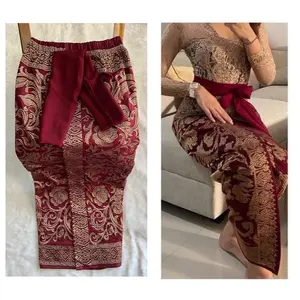 KAMEN JADI BORDIR MOTIF SEKARWANGI SET SELENDANG (selendang random) /KAMEN BALI/ KAMEN STRAIT/ KAMEN BORDIR