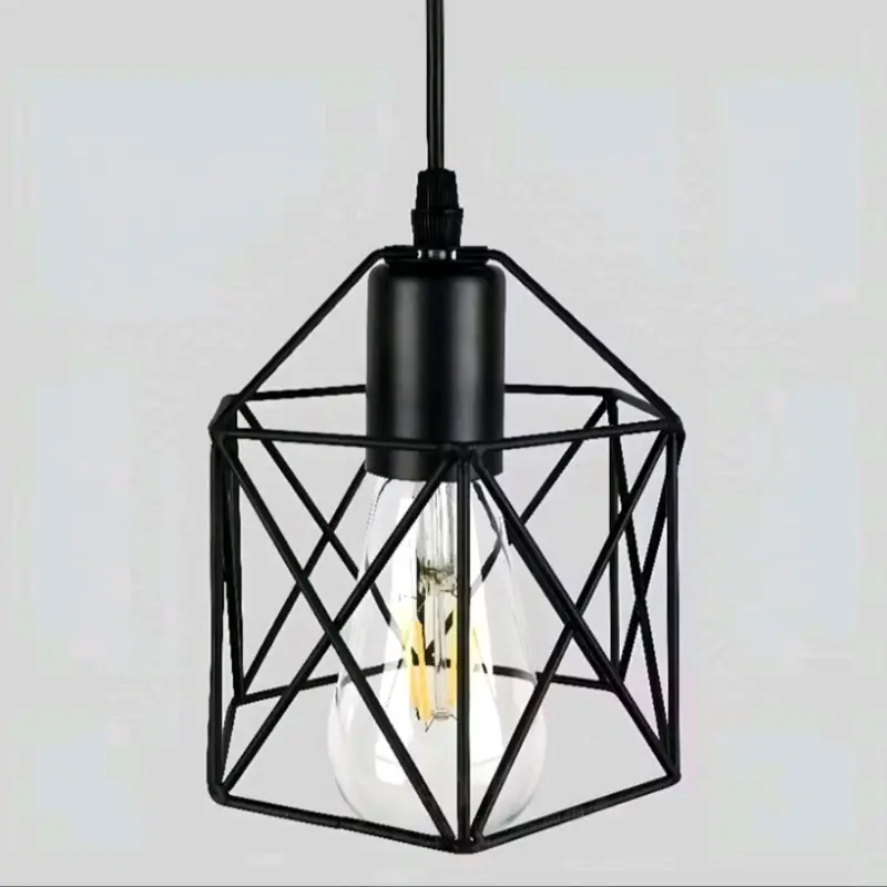 Lampu Gantung X Lampu Hias Gantung Lampu Gantung Minimalis Lampu Kamar Tidur Lampu Gantung Besi chandelier plafon bulat kap  lampu meja Hitam 5