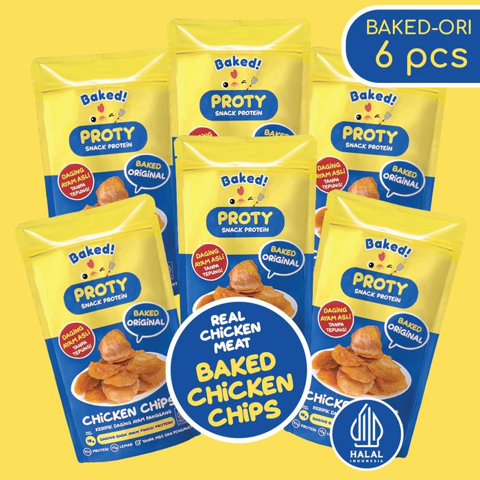 Gambar PROTY Baked (Panggang) Cemilan Protein Sehat (Dewasa, Remaja, Anak, Diet, Gym) - Chicken Chips Baked Original (6 pcs) dari PROTY Official Store Kota Administrasi Jakarta Barat Tokopedia