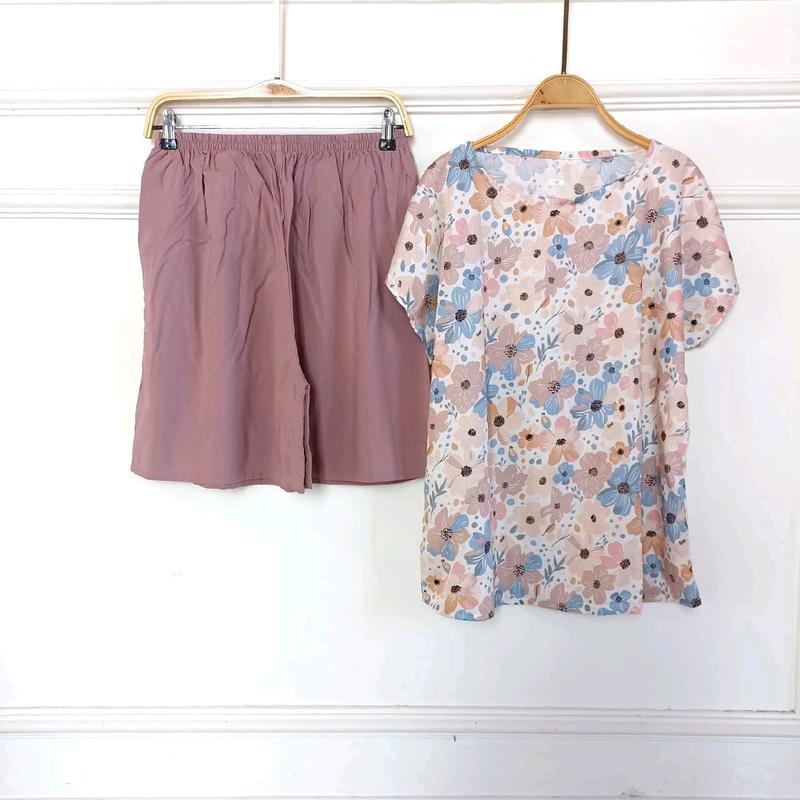 ONE SET GEMOY/SET CELANA PENDEK/SET RAYON/BAJU RUMAHAN Setelan 3