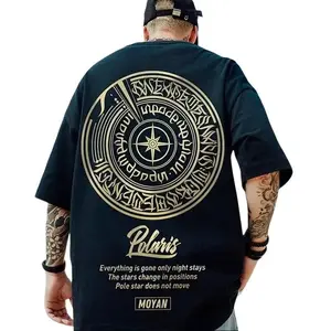 Baju Pria Oversize Jumbo Size M|L-3XL Distro Kaos Pria Lengan Pendek T-shirt Lokal Motif Sablon Atasan Dewasa Time Never Moyan Oblong Cowok Santai Keren Combed Simple