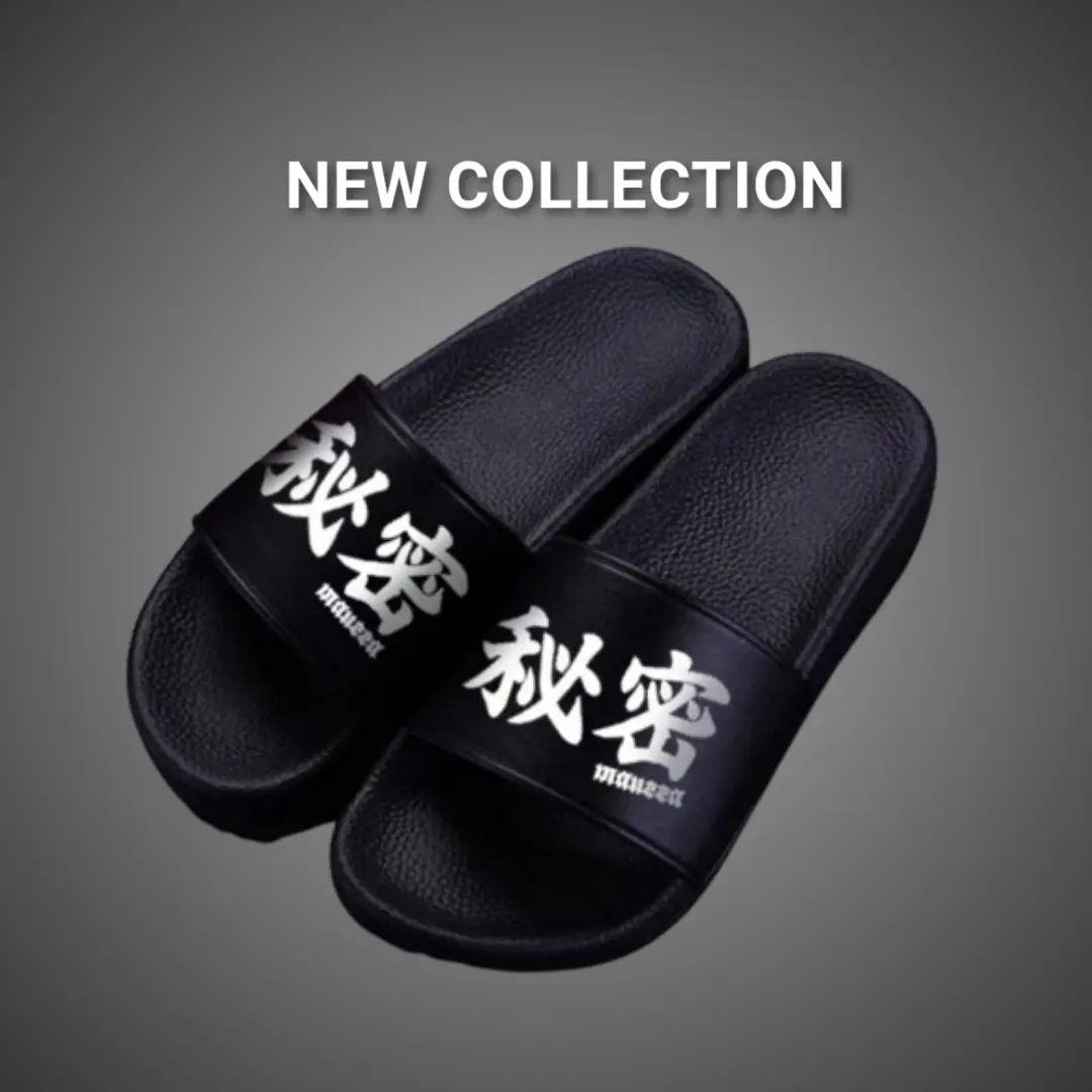 SANDAL PRIA WANITA HITAM POLOS MOTIF SANDAL SLIDE SANTAI SLIP ON SLIPPER CEWEK COWOK TERLARIS