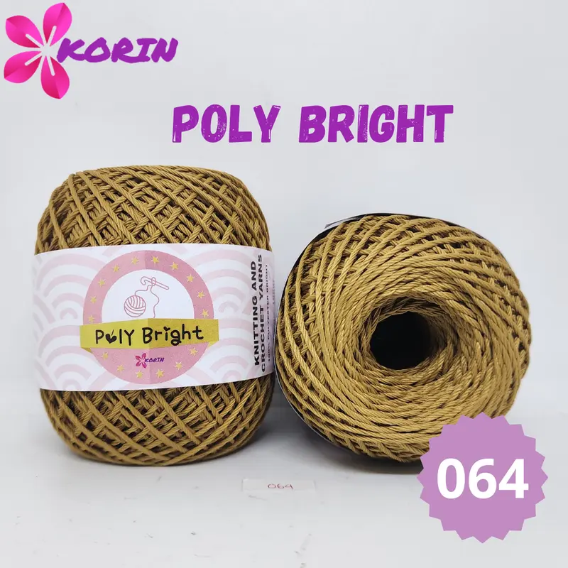 [100gr] Benang Rajut POLY BRIGHT/ Poly Kilap / Polyester / Poli Kilap KORIN 4