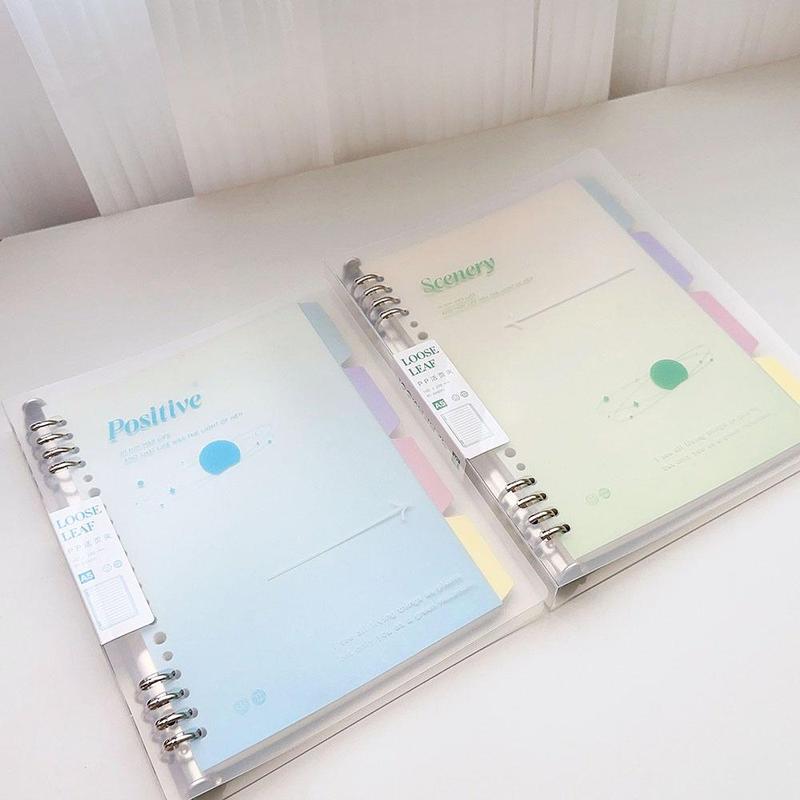 Binder B5 A5 Buku Tulis Sekolah Notebook Aesthetic Korea Kertas Binder A5 Transparant Cover Binder Notepad Alat Tulis Sekolah Lucu 7