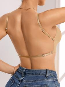 Brasier sin varillas multifuncional para mujer, con tirantes ajustables y cruzados, brasier sin espalda, lencería cómoda y transpirable para todas las estaciones