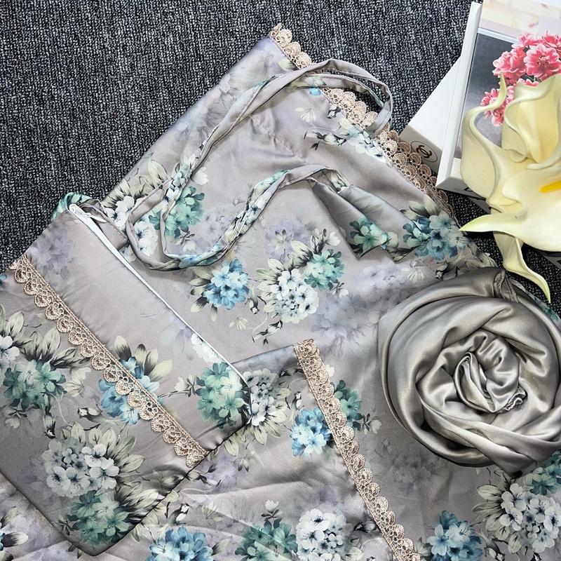 SILKY MUSLIMSTORE / MUKENA DEWASA / Bawahan POLOS / MODEL 2IN1 / Atasan MOTIF Lembut / Pouch Traveling 6