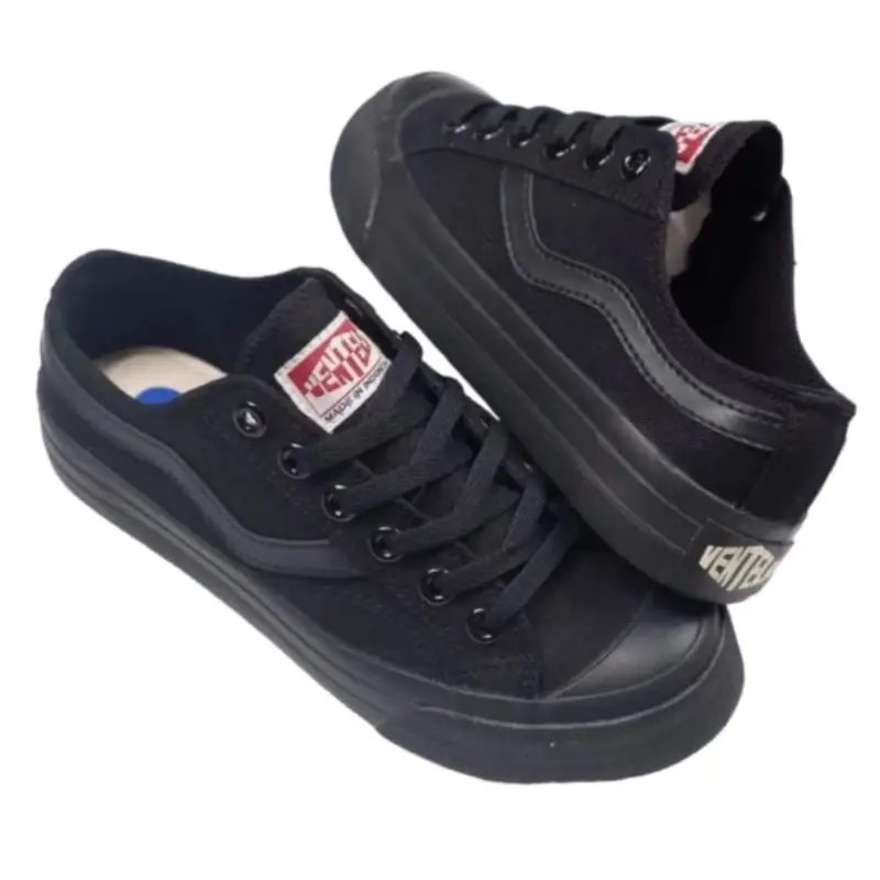 Sepatu Ventela Full Black Polos untuk Sekolah Casual - Shoes