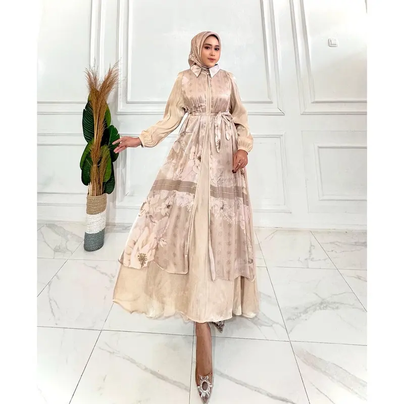 GAMIS SHIMER SET HIJAB S4 6451 BY HAMIDAH COLEKTION 0