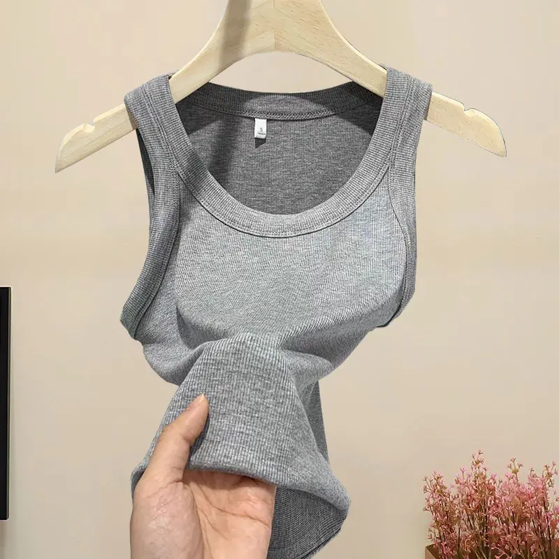 Áo Ba Lỗ Cho Nữ, Màu Trơn Dáng Ôm, Có Dây Đeo, Cổ Tròn, Dễ Phối Đồ Thích Hợp Cho Mùa Xuân Và Mùa Hè, Áo Đáy Top 3