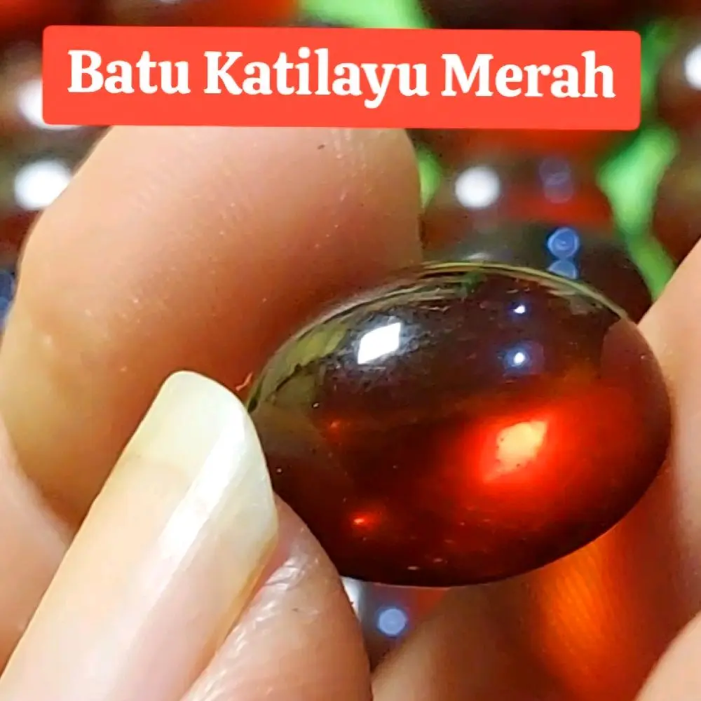 Batu akik getah katilayu merah kristal giwang