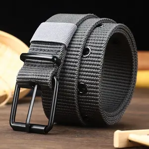 Ikat Pinggang Tactical Military Nylon Canvas Sabuk Pria dan Wanita Gesper Jarum Belt