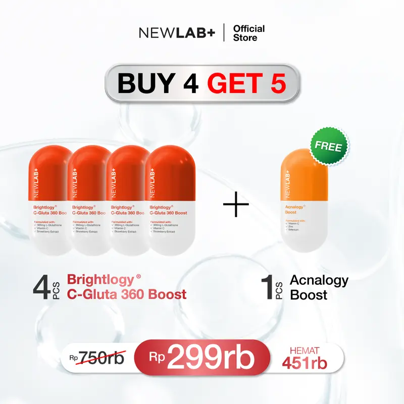 [FREE GIFT WITH PURCHASE] NEWLAB Brightlogy C-Gluta 360 Boost | Suplemen Glutathione | Minuman Glutathione BPOM | Glutathione Kapsul untuk Mencerahkan 50gr 4
