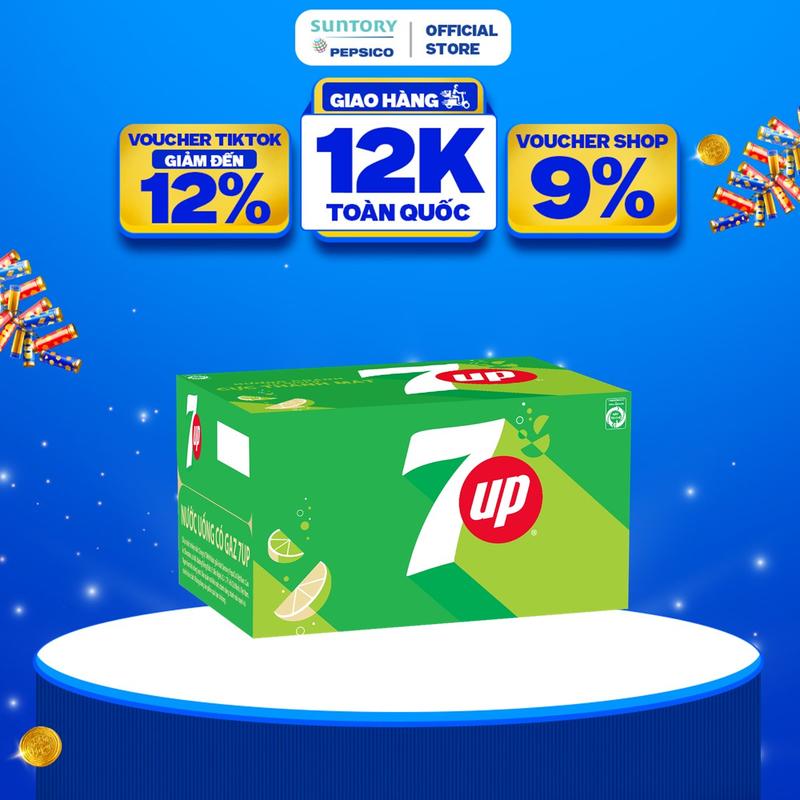  Thùng 24 Chai Nước Ngọt Giải Khát Có Gaz 7Up  390ml chai  