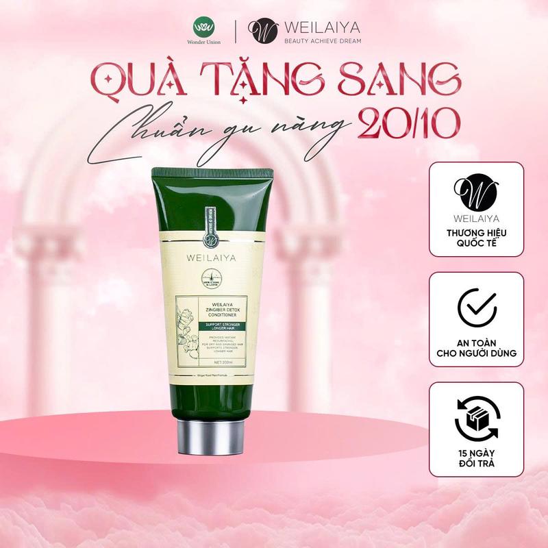 Dầu xả x2 tinh chất gừng detox Weilaiya Luxury Line (dành cho da đầu dầu)