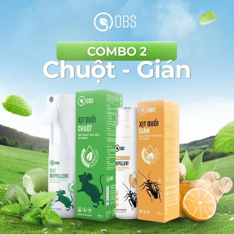 [COMBO TIỆN LỢI] Xịt Côn Trùng OBS, Đuổi Chuột, Diệt Gián, Nguyên Liệu Tinh Dầu Tự Nhiên - An Toàn