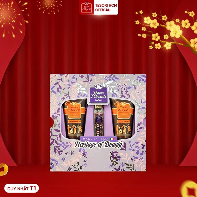 Set quà tặng minisize Discovery Sữa tắm 25ml & Dưỡng thể 20ml & Nước hoa 10ml Tesori d’Oriente tặng kèm túi giấy