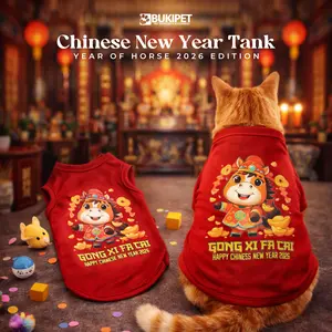 Baju Kucing Anjing Cowok Cewek Lucu Bulu Kecil - Chinese New Year Tank 2026