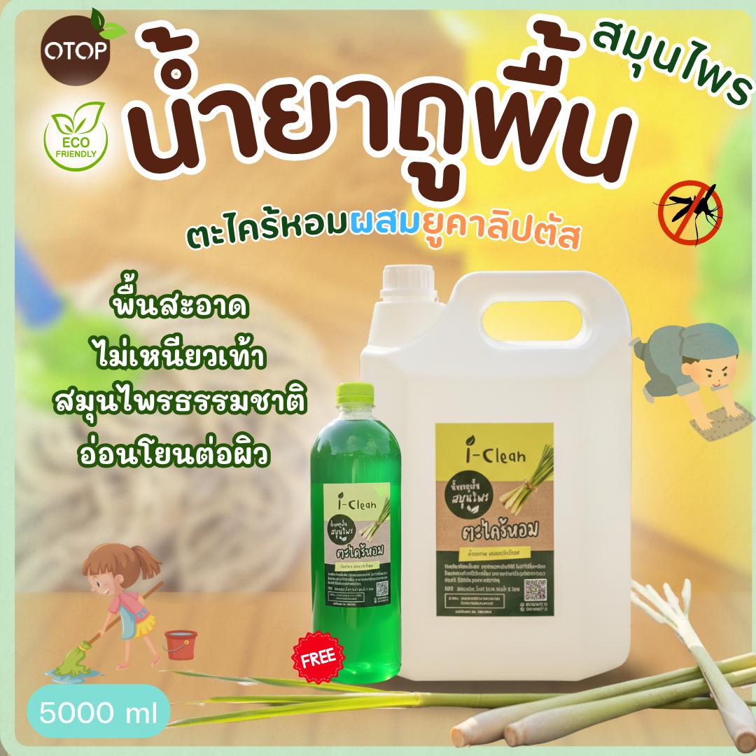 น้ำยาถูพื้นตะไคร้หอม  ขนาด 5 ลิตร ราคา 289 บาท แถม500 มล. ไม่เป็นอันตราย ดับกลิ่นไม่พึงประสงค์ สารสก