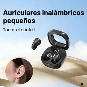mini auriculares invisibles para dormir inalámbricos con bluetooth, ultra ligeros y cómodos, para dormir de lado, tapones suaves para dormir en las orejas pequeñas, gimnasio, color negro