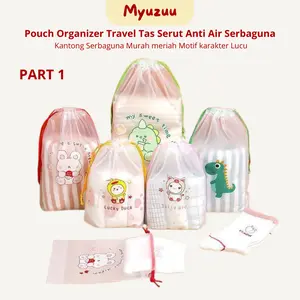 MYUZUU Travel Pouch Organizer PK058 PART1 Serbaguna Tas Serut Kosmetik Motif Anti Air Multifungsi Organizer