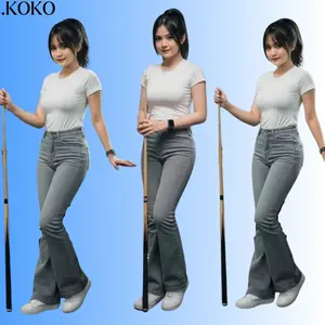 .KOKO - Warpath Cutbray Jeans Celana Jeans Wanita Model Cutbray Warna Abu-abu Trendy dan Nyaman dengan Desain Flare dan Kualitas Premium