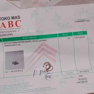 anting listring emas putih emas tua 17k