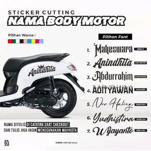 iTAiTU - STICKER CUTTING NAMA BODY MOTOR SCOOPY, BEAT, VARIO, NMAX, DLL Motorcycle