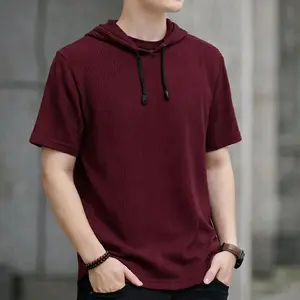 Hoodie Waffle Baju Kaos Hoodie Lengan pendek Bahan Waffle  Unisex Polos Dengan Desain Formal simple Dan nyaman Size M L XL XXL XXXL Casual