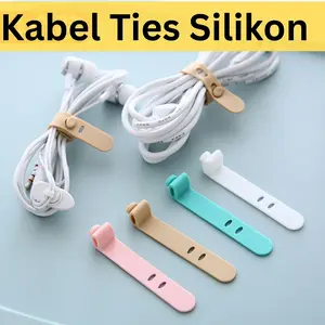 Pengikat Kabel Charger HP Earphone, Kabel Ties Multifungsi, Cable Organizer Silikon Anti Kusut