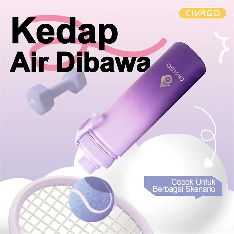 CIVAGO（22oz/650ml）Baja tahan karat Tumbler Mulut Lebar dengan Tutup Botol Air Olahraga Terisolasi Vakum Panas dan Dingin 3
