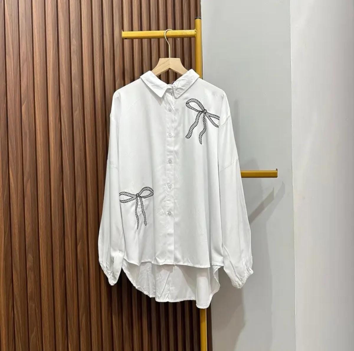 Glaudy Luna Blouse Kemeja Pita Bordir Oversize Wanita Terbaru Rayon Twill Premium Atasan Baju Atasan Baju Panjang Shakila