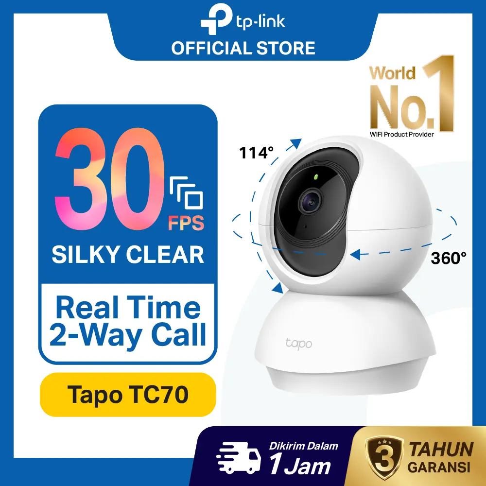 TP-Link | TC70 TC60 TC65  | Kamera CCTV WiFi Indoor | Kamera Pengawas Rumah | CCTV Jarak Jauh Lewat HP | Full HD 1080P | Pan Tilt 360 | Kamera Keamanan Rumah | Motion Detection | Original | Resmi | Garansi Resmi