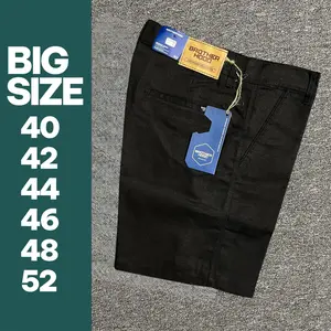 BROTHERHOOD Celana Chinos Pendek Jumbo Size 40-52 Pria Stretch Twill Carbon Melar untuk Cowok Aktif Big Size