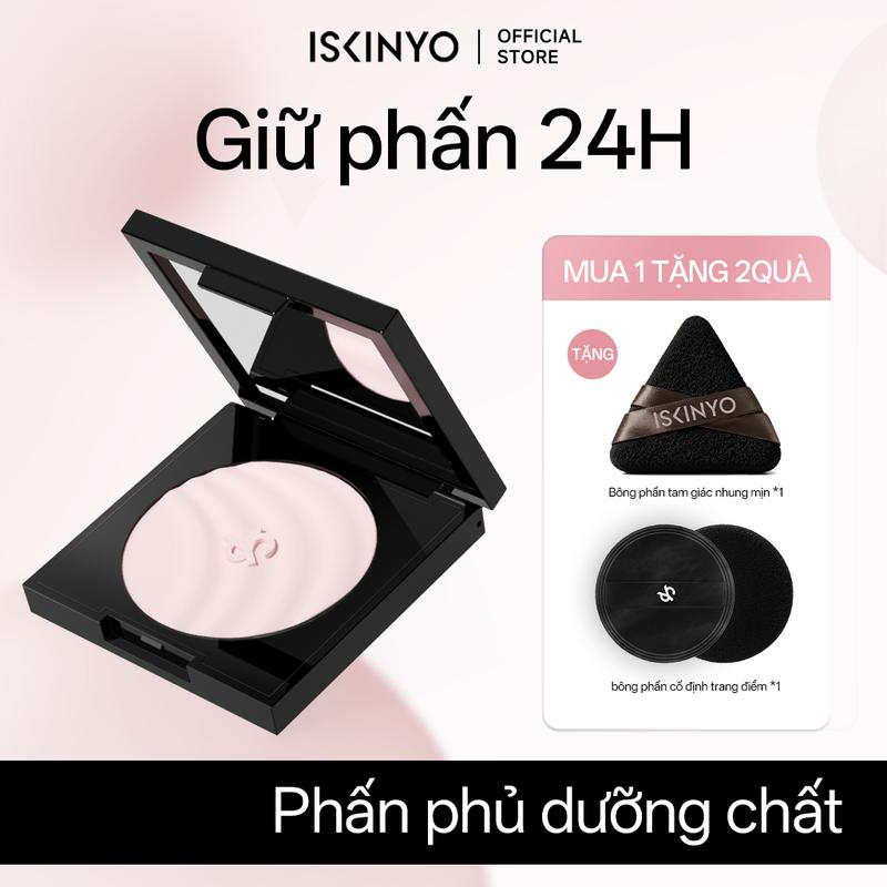 ISKINYO Phấn Phủ ISKINYO-KOL essence powder oil control Phấn Má Hồng Dạng Bột Định Hình 24H Không Trôi Không Vón Cục Tự Nhiên Có Tinh Chất Hộp Nhỏ Gọn Tiện Lợi