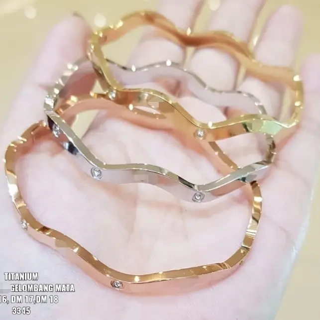 gelang bangle gelombang mata titanium embos titanium stell Bracelets 1