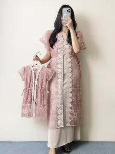 [Harga Satuan] Outer anak perempuan kekinian - Outer Dewasa Model Vest - Outer Brokat  Tile - Outer Ibu&Anak Kondangan Couple / Manset Anak & Dewasa Lengan Panjang