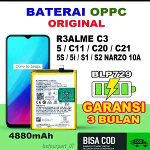 BATRAI BATERAI BATERAY BATRE REALM3 C3/C5/C11/C20/C21/5S/5i/S1/S2 NARZO/BLP729