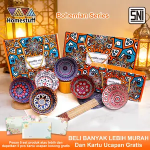 [Souvenir set] HOMESTUFF Hampers Mangkok Set Japanesse / Mangkok Souvenir Bohemian Style / Bowl Set Japanesse Souvenir / Garansi