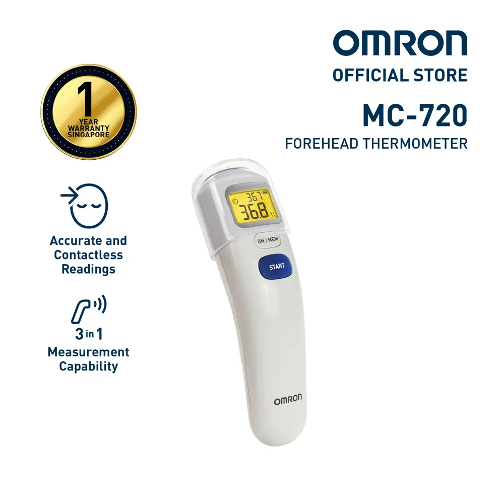 OMRON Forehead Thermometer MC-720 (1 year warranty)